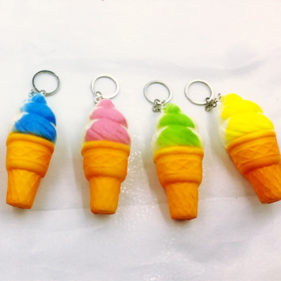 PU slow rebound Squishy simulation 10CM small torch cone ice cream simulation food toy pendant