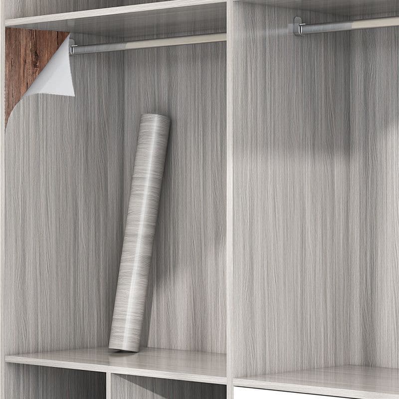 Wardrobe Interior Sticker Renovation Self-Adhesive Waterproof Moisture and Mold Proof Liner Paper Wood Grain Closet Furniture Cabinet Special Film