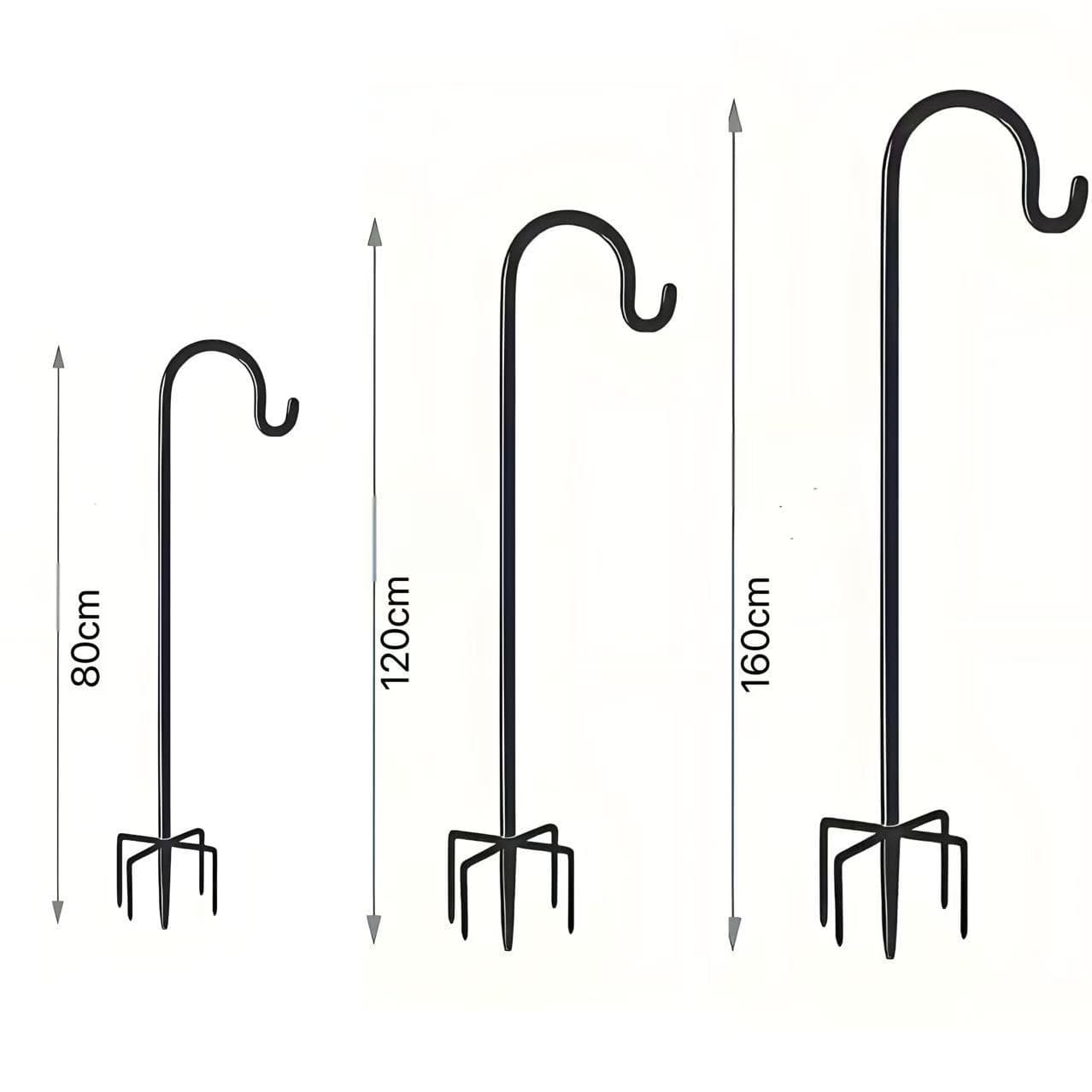 Wrought Iron Shepherd's Hook Garden Light Hanger Outdoor Rustproof Ground Stake Hook Cross-border Amazon Best Seller