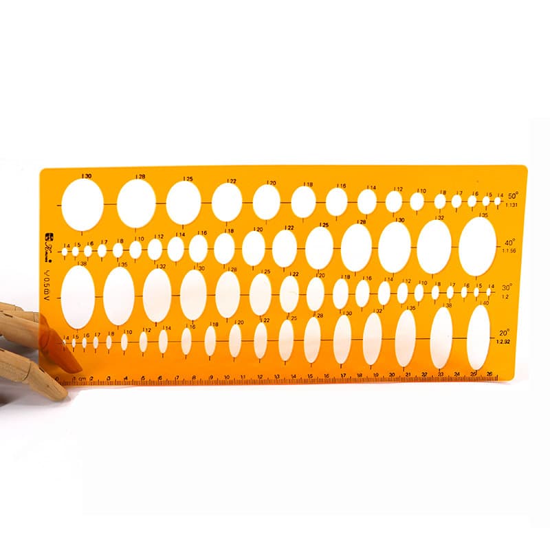 KW-107 Multi-Ratio Ellipse Template Jewelry Drawing Design Drafting Ruler Soft Drawing Template Hollow Mold Ruler