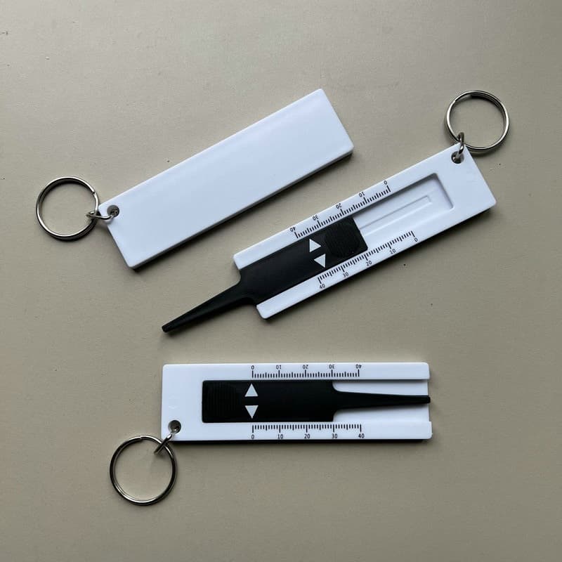 Tire Brand Promotion Keychain Tire Tread Wear Measuring Gauge Keychain Tire Tread Pattern Gauge