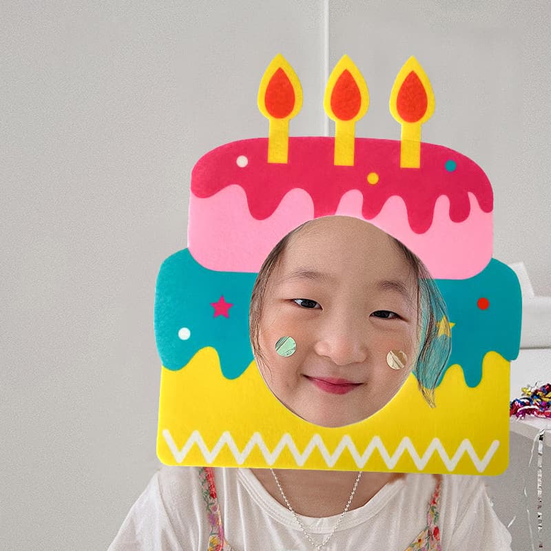Ins-style Creative Cake Headgear Hat for Funny Party Photo Props Birthday Mask
