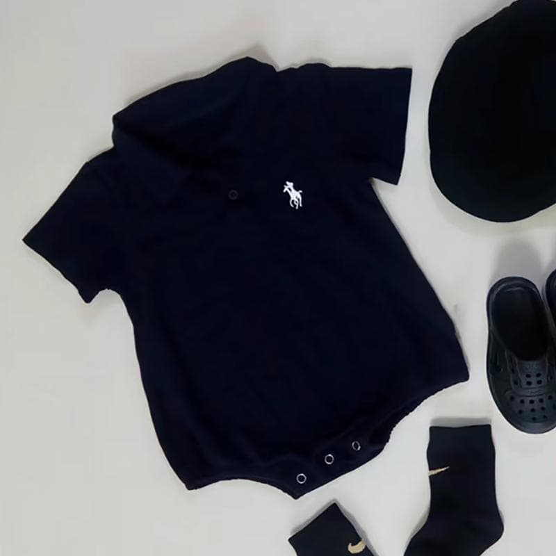 Summer Baby Jumpsuit, Simple and Versatile, Infant Polo Collar Short-Sleeve Romper, Thin Baby Clothing, Summer Style