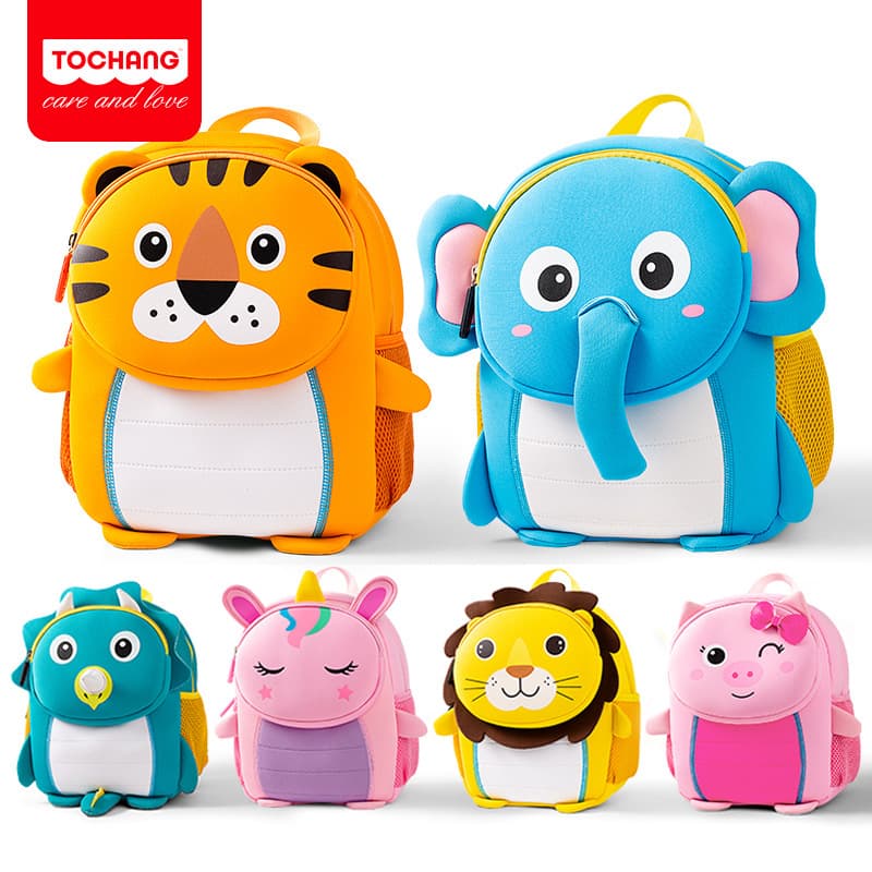 Cute Cartoon Diving Material Children's Backpack 3d Animal Shape Lightweight Double Shoulder Bag For Kindergarten Outings