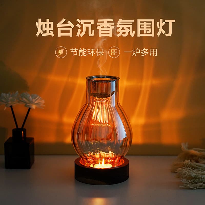 Chinese-style glass incense burner for home use, agarwood and natural spice incense, candle scent diffuser lamp
