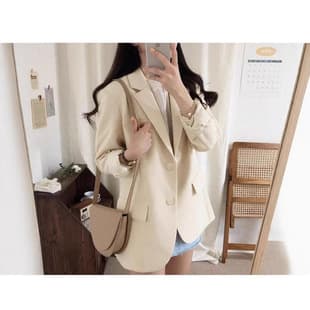 2025 Pink Blazer for Women, 2024 Spring/Autumn New Korean Style Loose Small-Size Suit Jacket, Pink Top