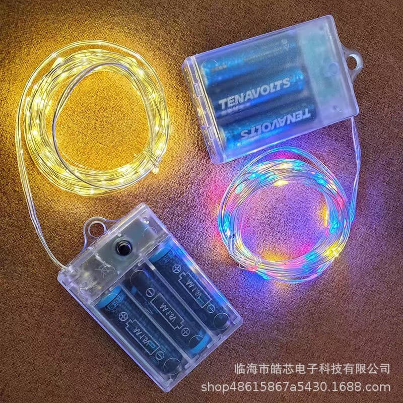 LED Copper Wire Lights Battery Box String Decorative Lights for Cake Flower Gift Box Starry Sky Battery Atmosphere Star String Lights