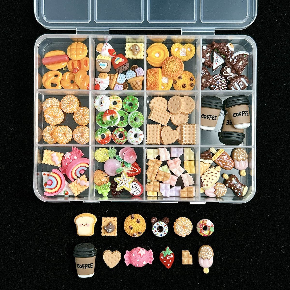 1 Box Cartoon Biscuit Chocolate Fruit Ice Cream Mixed Nail Art DIY Cream Glue Phone Case Kit