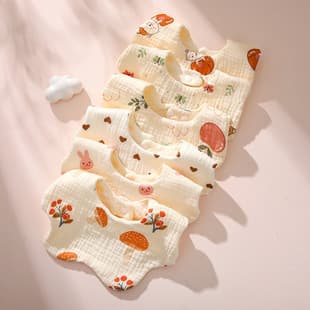 Wholesale Baby Drool Bibs Six-Layer Pure Cotton Gauze Soft Adjustable 360° Children's Toddler Bib