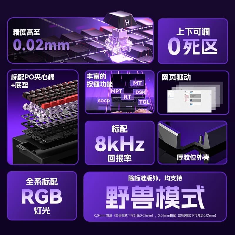 Wolf Spider WiN60/68HE Magnetic Axis Keyboard Custom Wired Mechanical Keyboard USB for Gaming Desktop