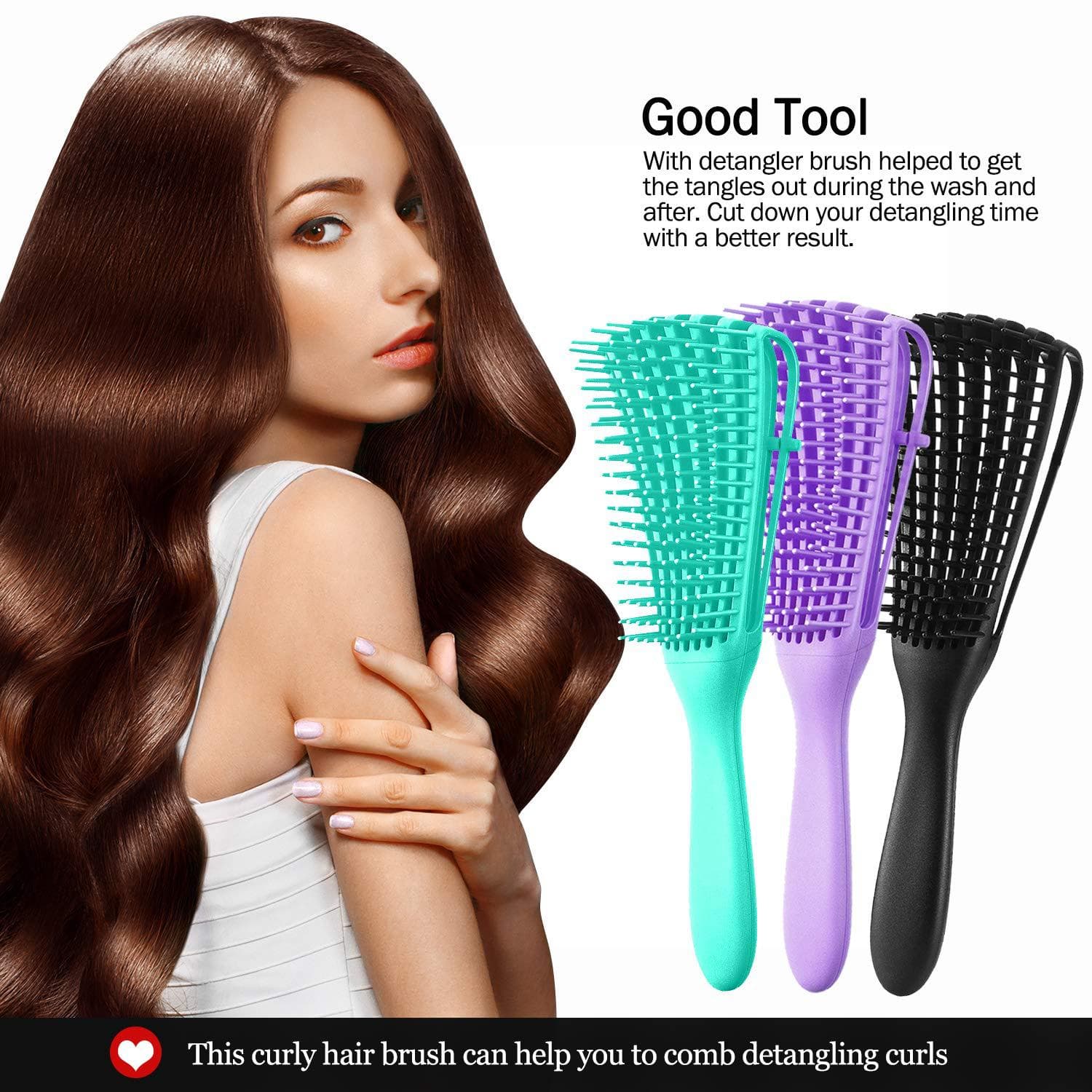 Octopus Comb Detangling Brush for Curly Hair, African Texture, Wet or Dry Thick Hair for Women