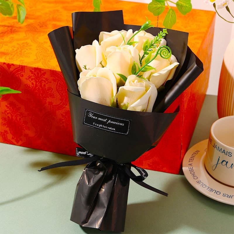 Qixi Festival 7 Realistic Roses Bouquet Valentine's Day Gift Souvenir 520 Eternal Flower Birthday Gift Box Rose
