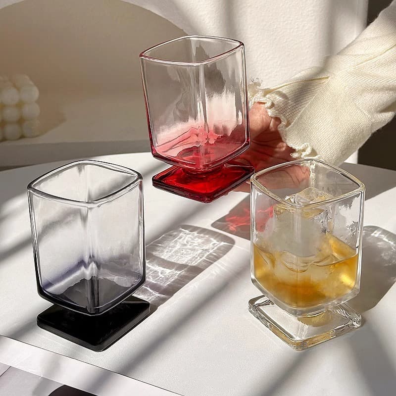 Ins Style Black Stem Goblet High-End Glass Medieval Wine Glass Water Cup Juice Cup Coffee Cup Beverage Cup
