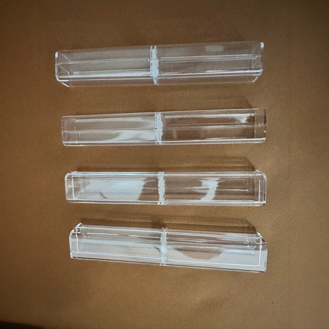 Clear Plastic Pencil Case Makeup Brush Eyeliner Storage Box Ballpoint Pen Metal Pen Stationery Gift Box