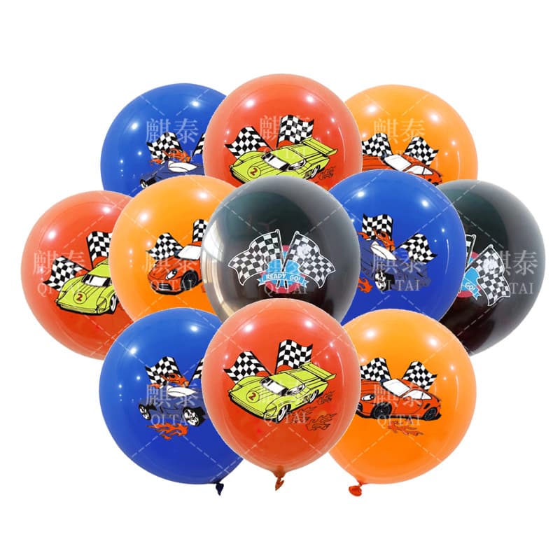 Cross-Border Racing Birthday Theme Balloon Chain Set Birthday Party Decoration Balloon Cake Insert Pull Flag Birthday Decor
