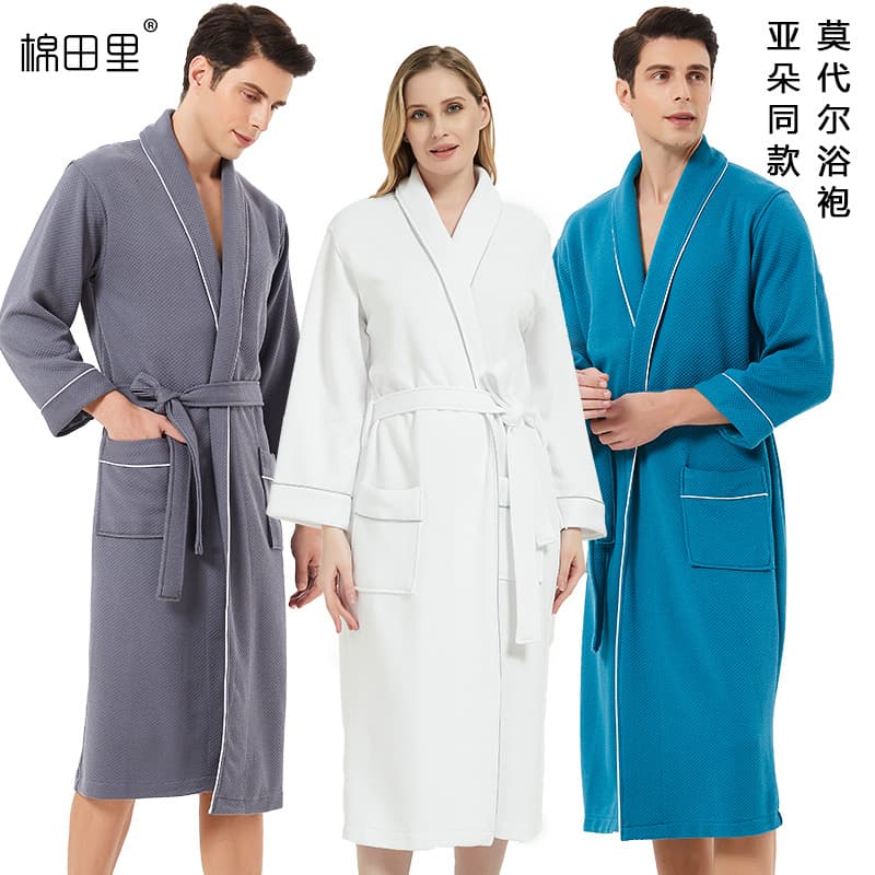 Atour Hotel Same Style Bathrobe Quick-Dry Absorbent Modal Cotton Robe Couples Beauty Salon Bathrobe Spring Autumn