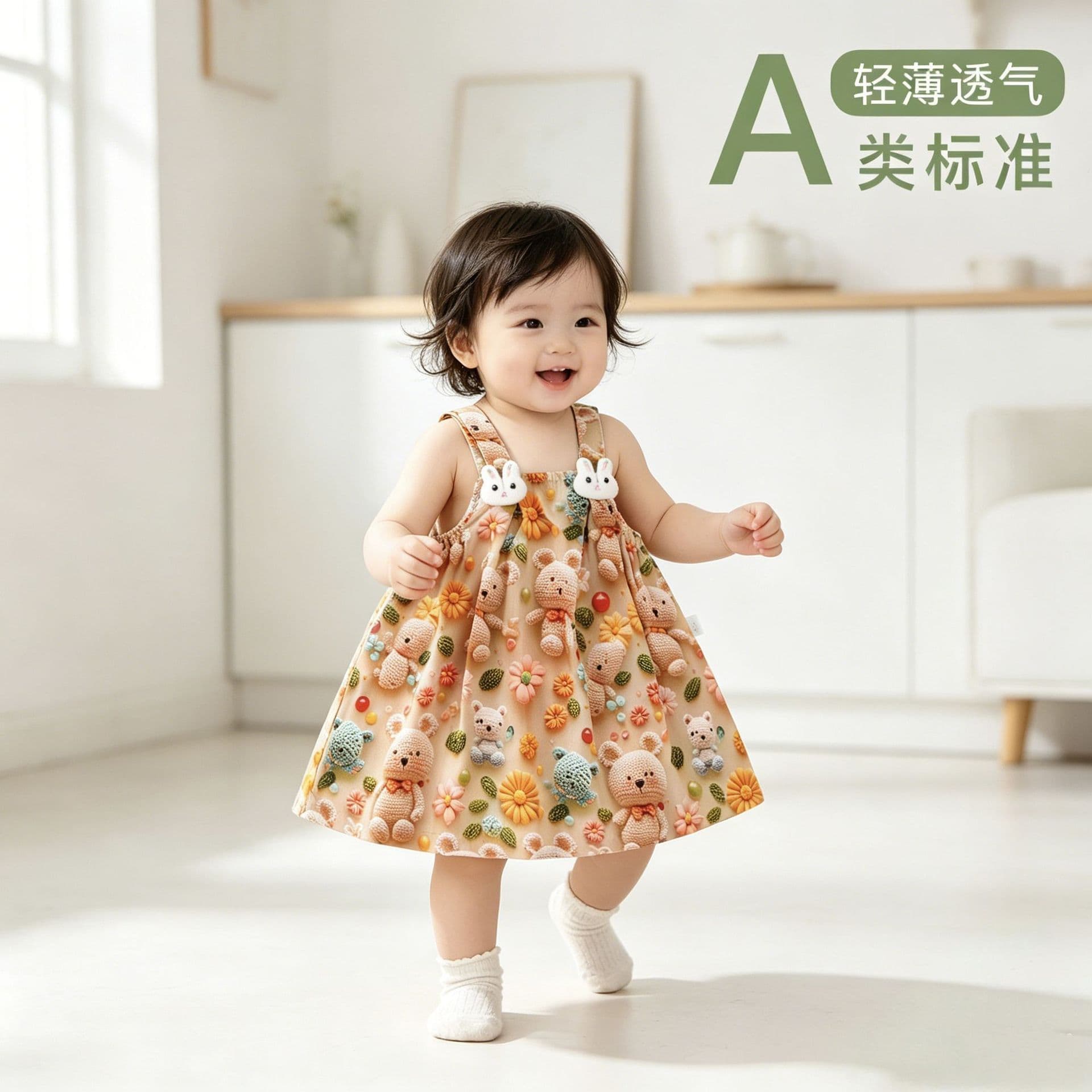 Cute Cartoon Children's Dress Summer Thin Baby Girl Dopamine Dress Summer New Super Cute