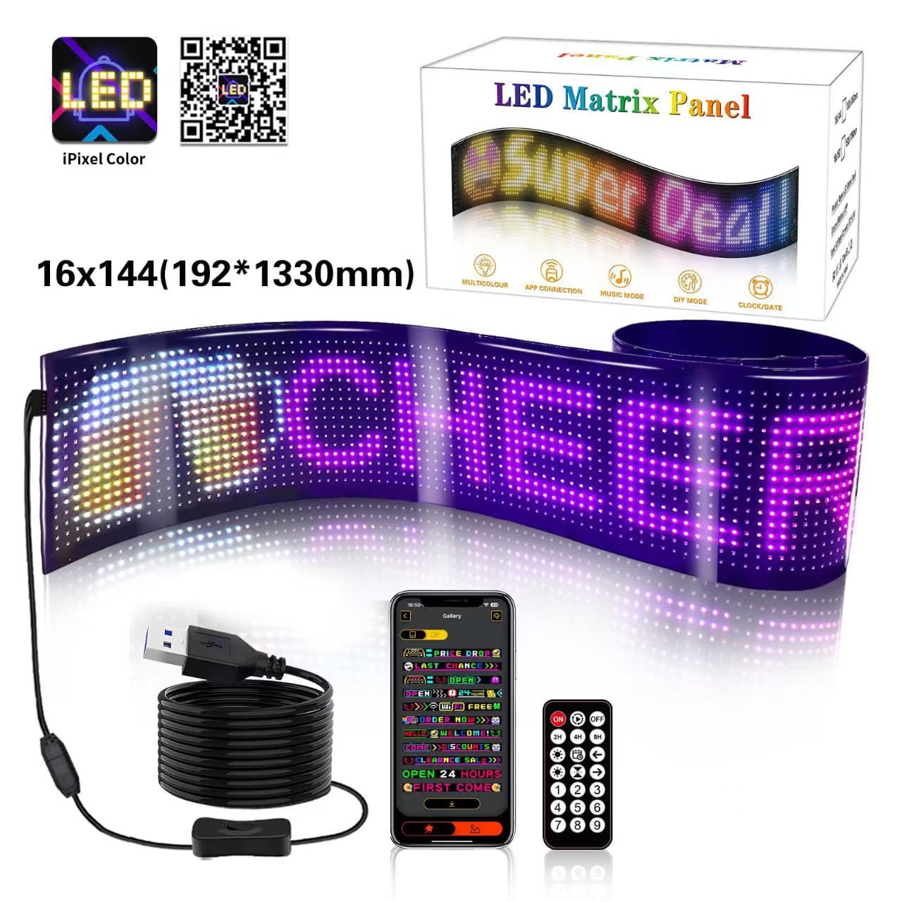Truck Demon Eye Soft Screen Smart Car Sticker APP Bluetooth Editing Ultra-Thin High Brightness Waterproof Cross-Border LED Flexible Screen