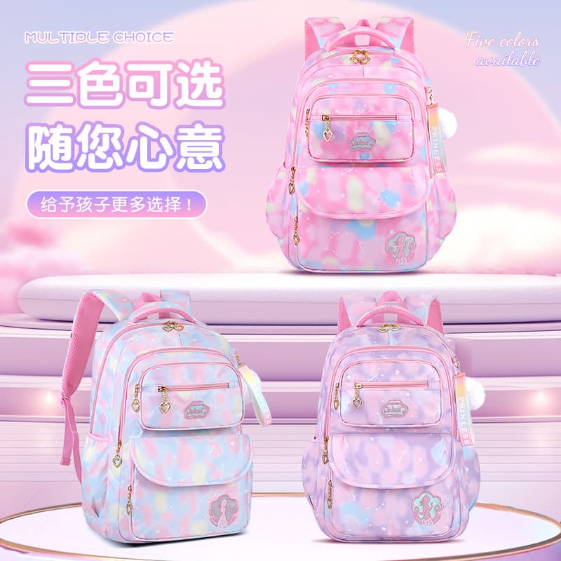 Cross-border schoolbaggirl girl schoolbag primary school students 1-3-6 grade children sweet ultra-light backpack