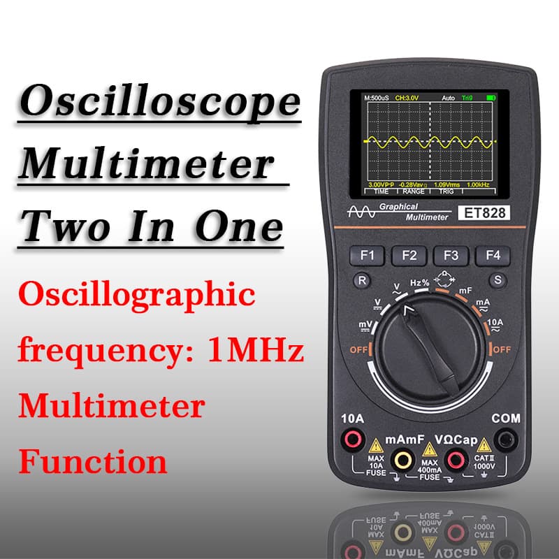 ET828 Oscilloscope Multimeter 2-in-1, 1MHz Oscilloscope Frequency