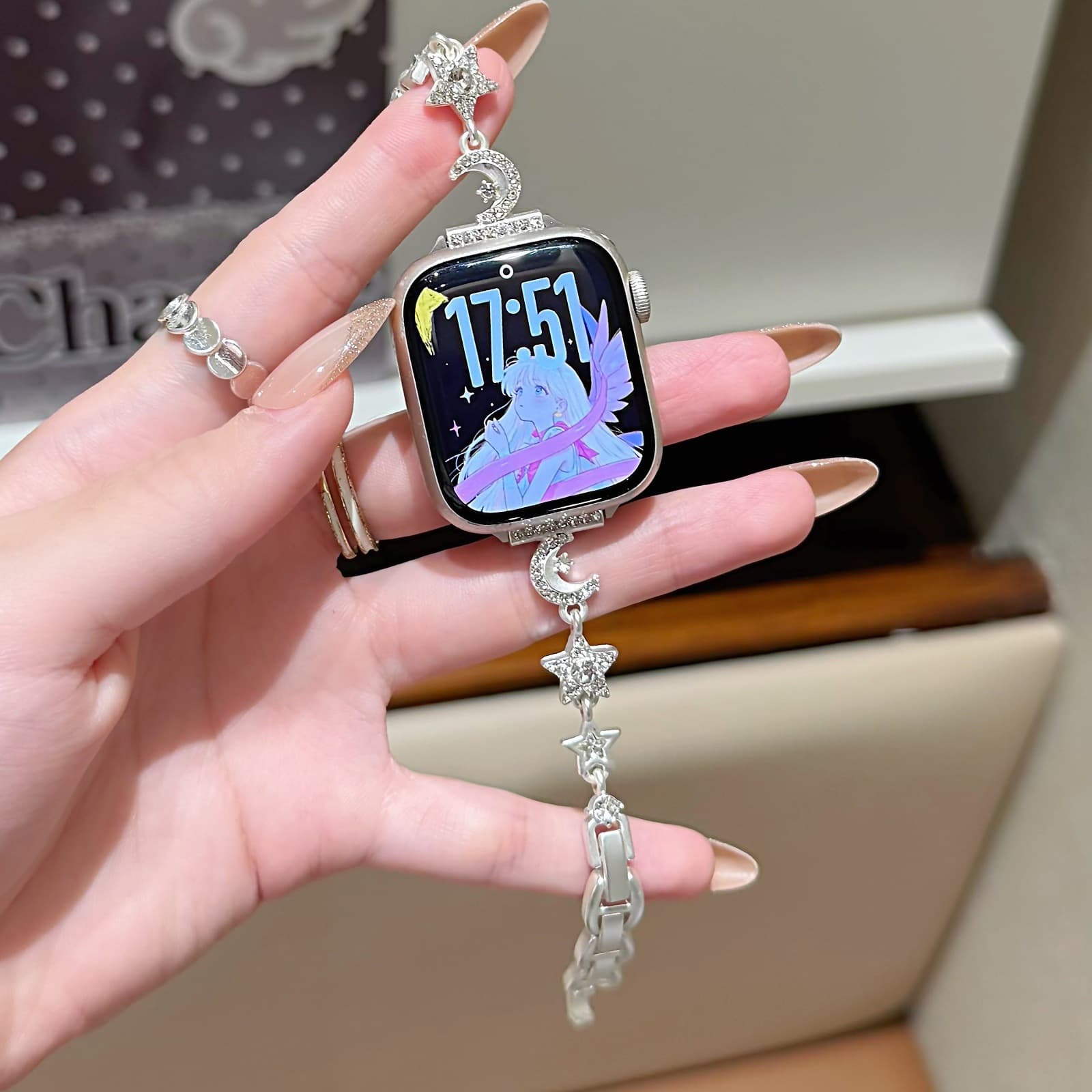 Thin Star Moon Bracelet Watch Band Compatible with iWatch 11 Apple Watch Apple Watch 9 SE Xiaomi 10 Pro