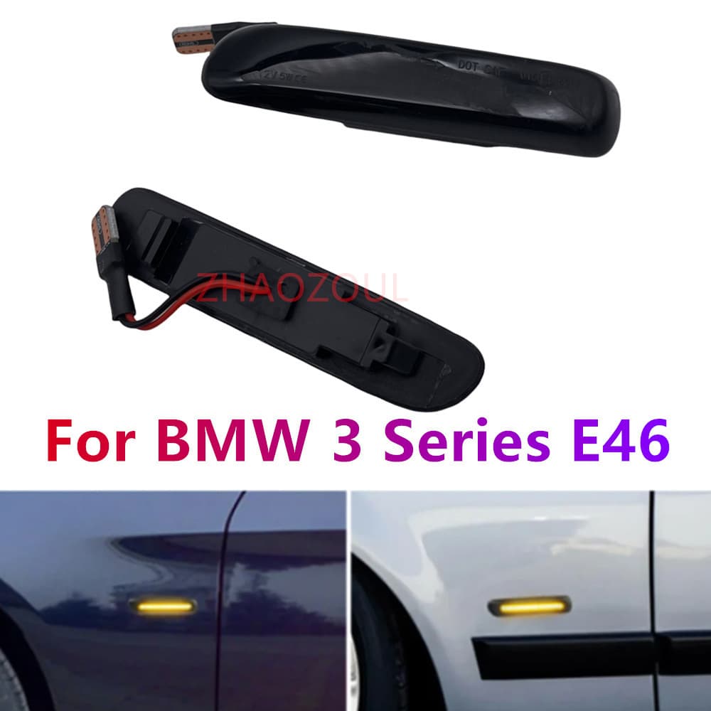 Suitable for BMW E46 3 Series 2-piece LED turn signal side marker light smooth dynamic turn light