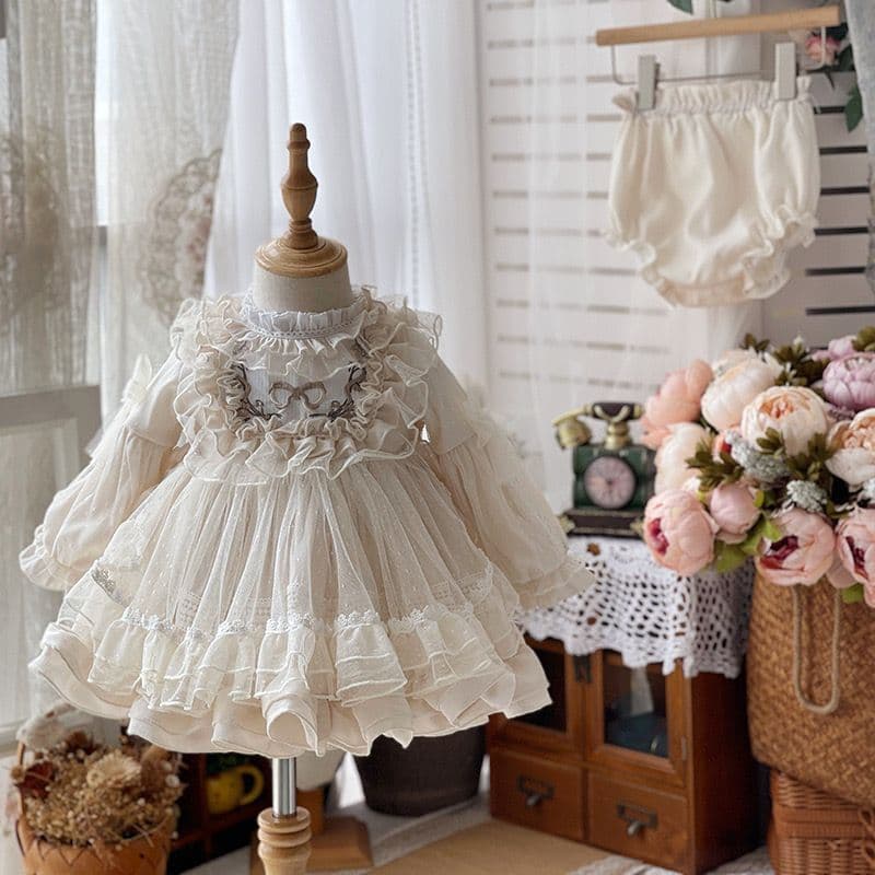 Lolita Girls Princess Dress Children Spring Autumn Dresses Baby Birthday Tutu Skirt Toddler Spanish Dress
