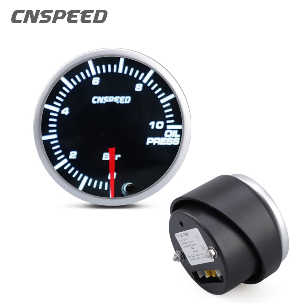 Cross-border New Product Car Modified Engine Oil Pressure Gauge 12V Universal Stepper Motor with 10-color LED Light Oil Pressure Gauge