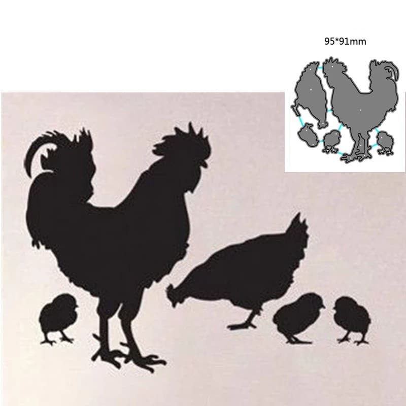 diy rooster metal carbon steel knife die paper art embossing etching cutting knife die cutting die