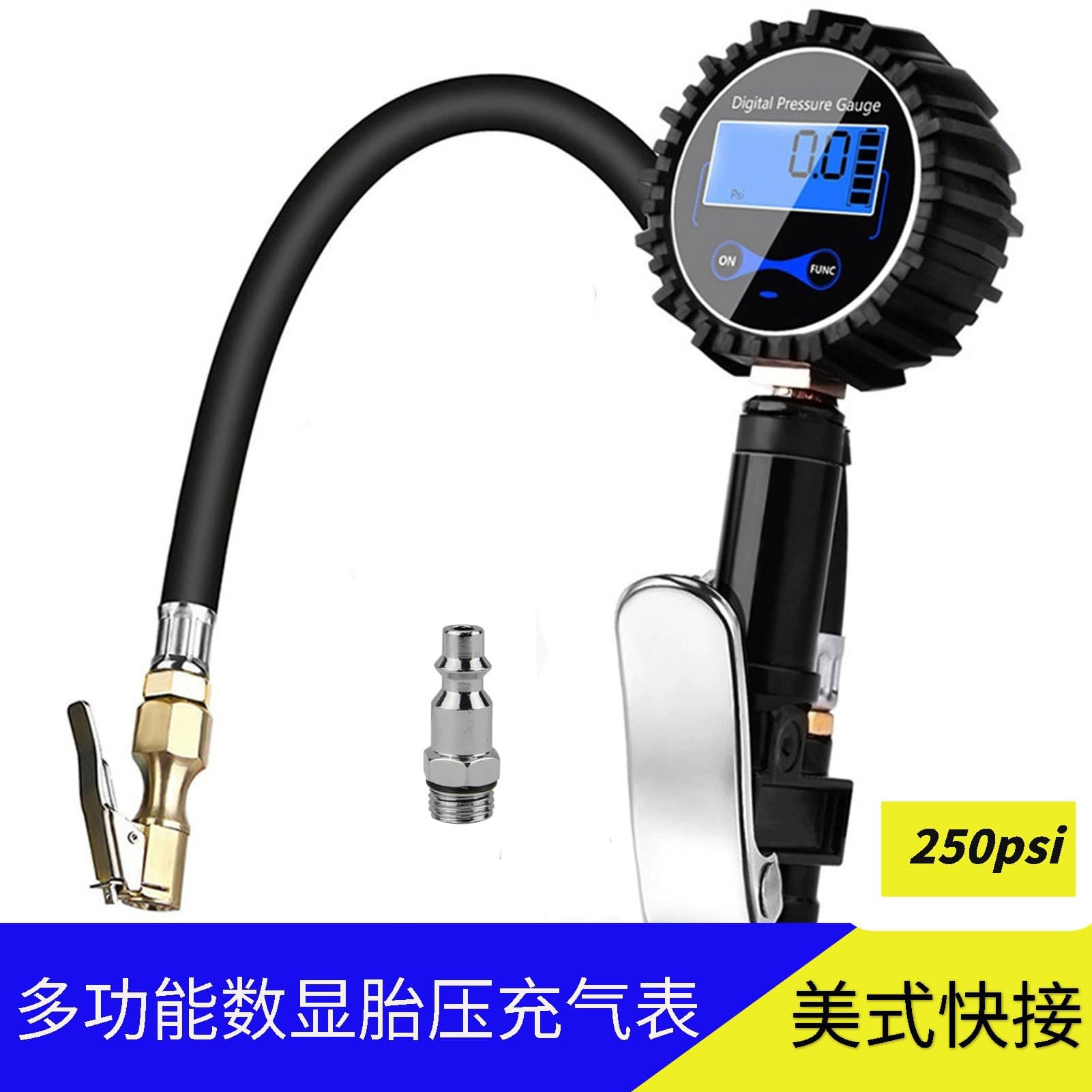 Cross-border Compatible 250PSI LCD Tire Pressure Detector and Counter, Tire Tester