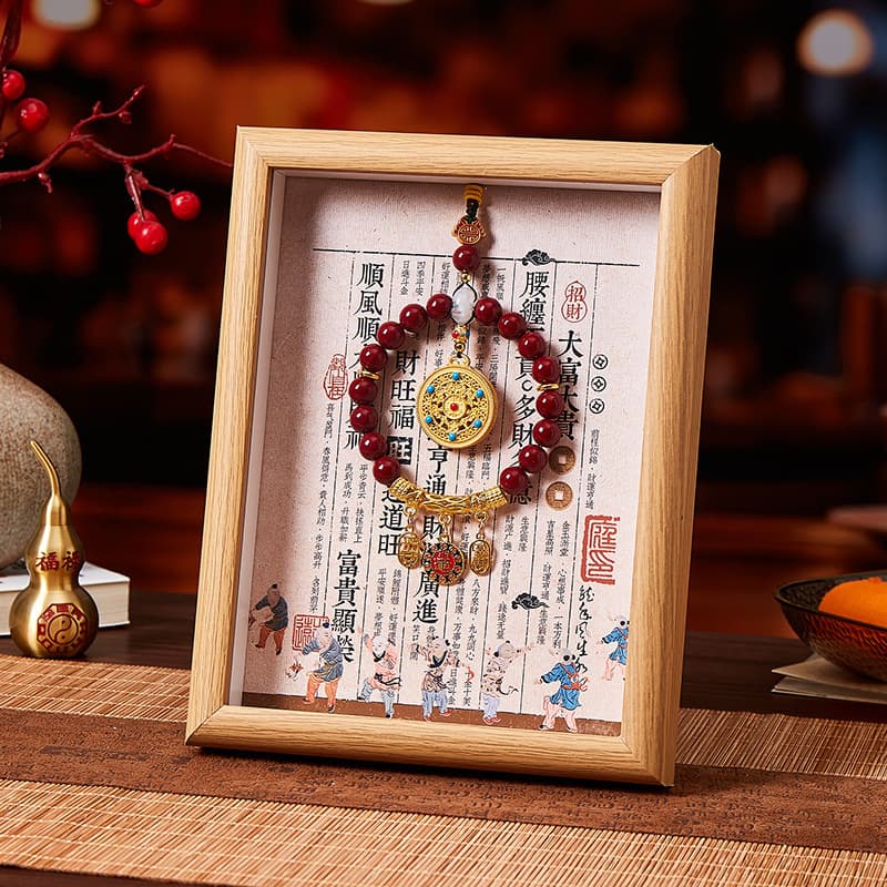 Temple Cultural Creative Supplies New Year Wealth Attraction Decor, Feng Shui Blessing Thangka, Tourist Attraction Souvenir Trendy Accessories, Intangible Cultural Heritage