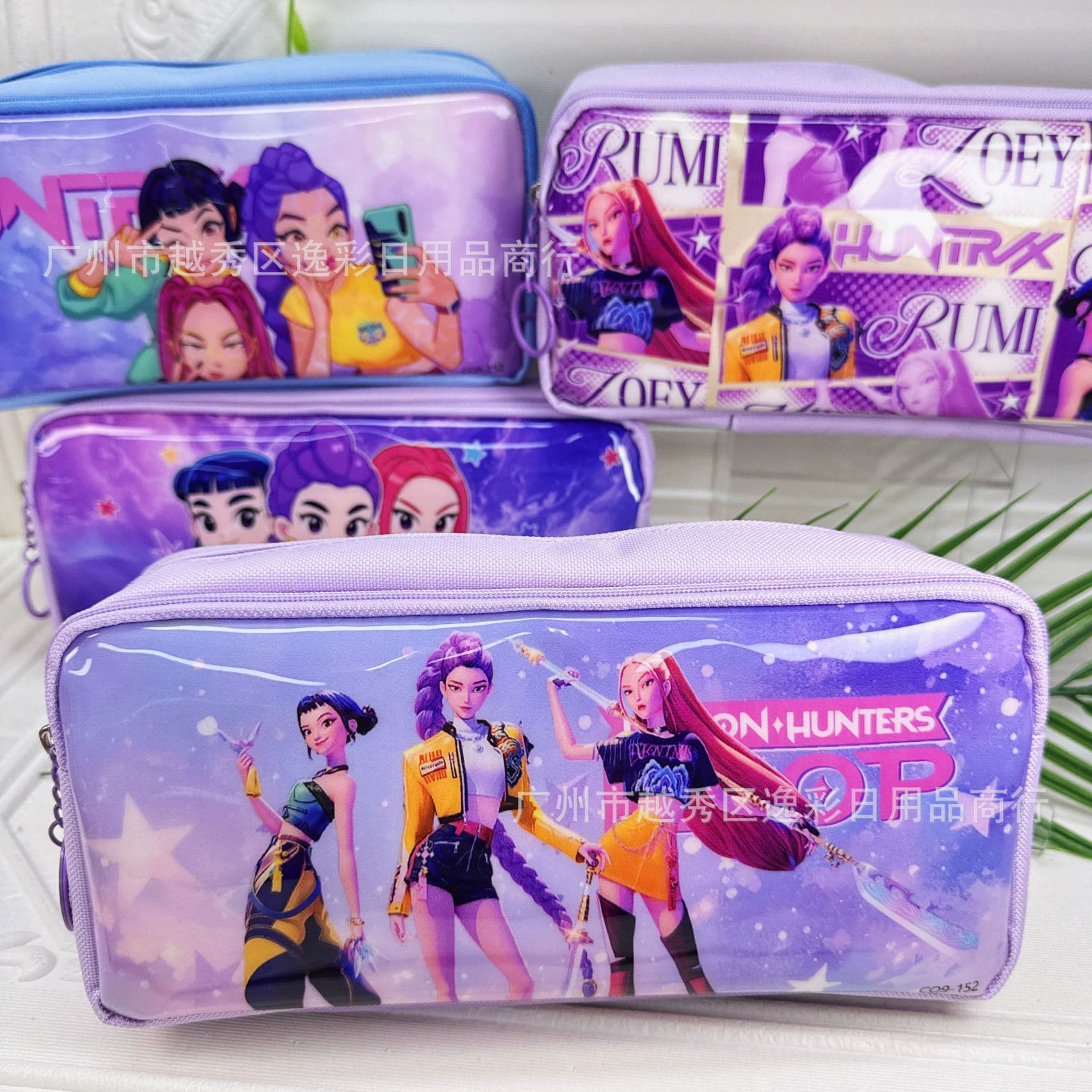 Demon Hunter Girl Group Pencil Bag Kpop Demon Hunters Student Children's Stationery Box Storage Bag Pencil