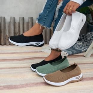 Women's Shoes Cross-Border Large Size Casual Flyknit Breathable Shoes Lightweight Comfortable Mesh Shoes Hot Summer Single Shoes