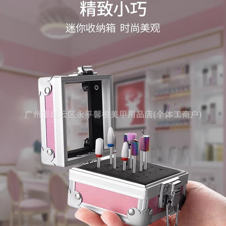 Nail polishing head storage box dust-proof polishing head socket storage 25-hole nail polishing pen tip display box