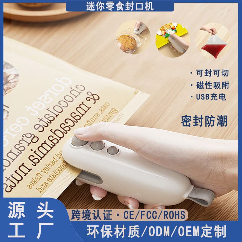 Mini Sealing Machine, Snack Freshness Sealer, Press-type Sealer, Rechargeable Home Portable Sealing Tool