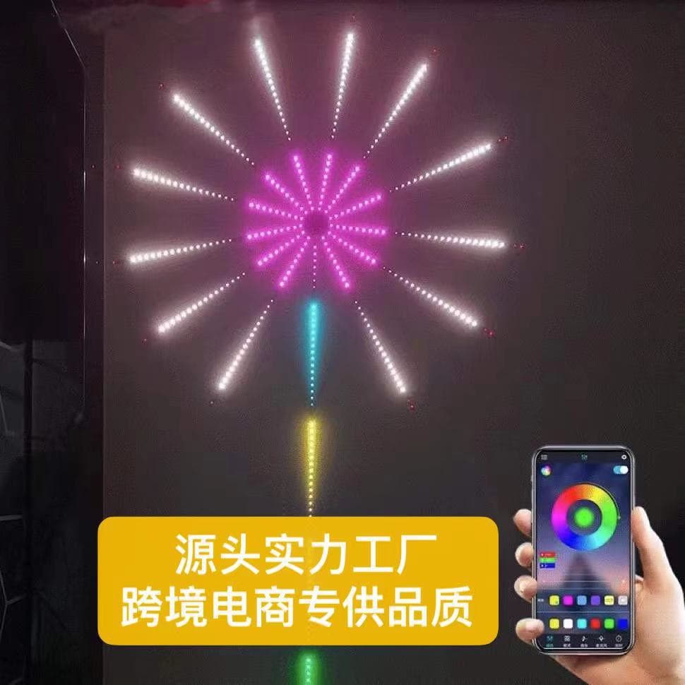 Colorful Fireworks Light APP Bluetooth Phone Control Smart Digital Rotating LED Fireworks Light Smart Christmas Light