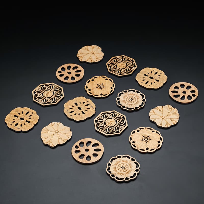 Nan Bamboo Product Tea Coaster and Holder, Creative Insulating Mat, Handmade Bamboo Kung Fu Tea Set Accessory