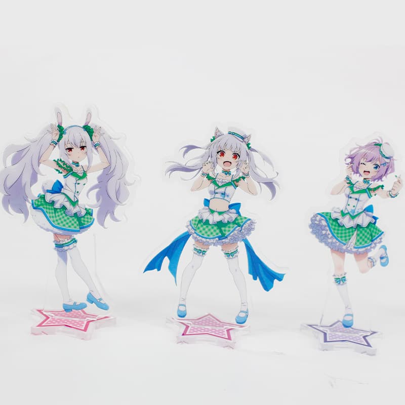 Transparent Acrylic Keychain with Logo Comic Exhibition Peripheral Stand-up Humanoid Cartoon Animation Ornament Gift