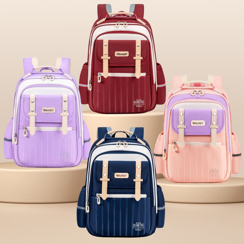Baqile primary school schoolbag girls fashion backpack for grades one to six large capacity spine protection and load reduction schoolbag new