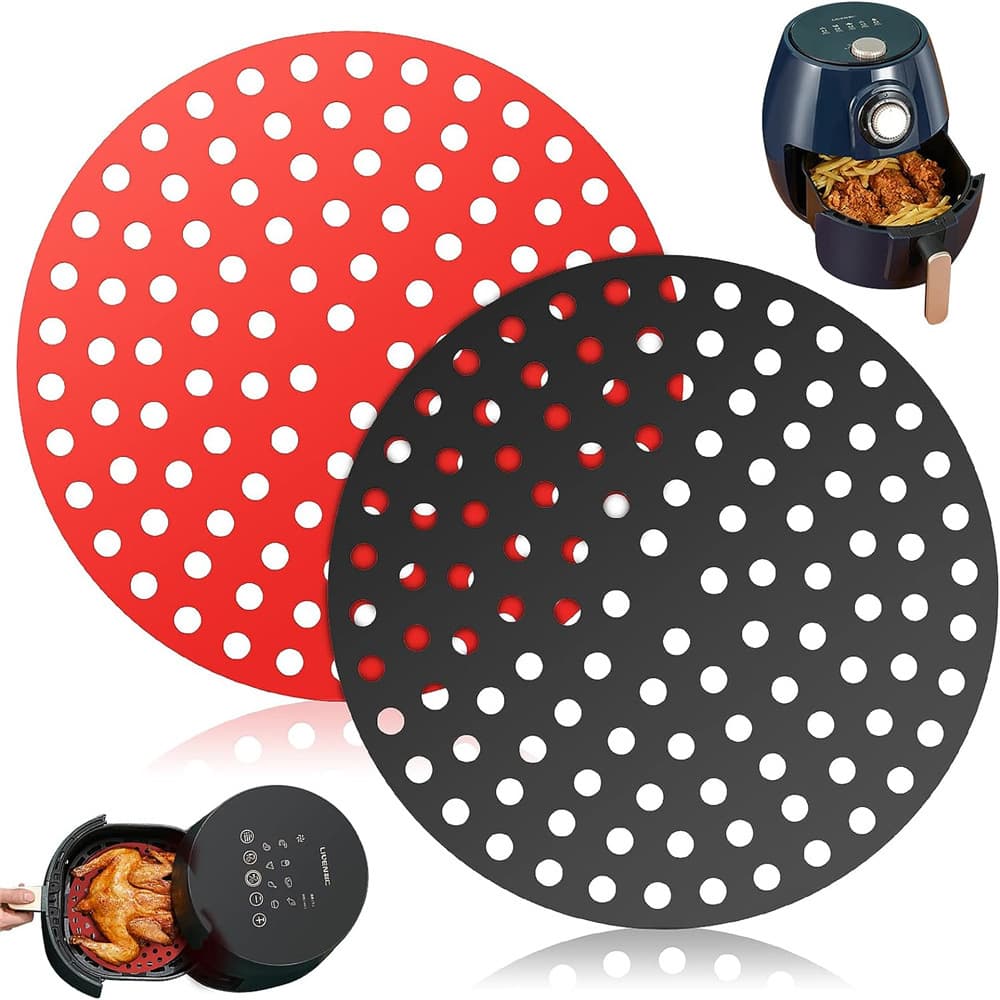 Small Fryer Pad Round Air Fryer Pad Silicone Baking Tray Multifunctional Silicone BBQ Pad High Temperature Resistant