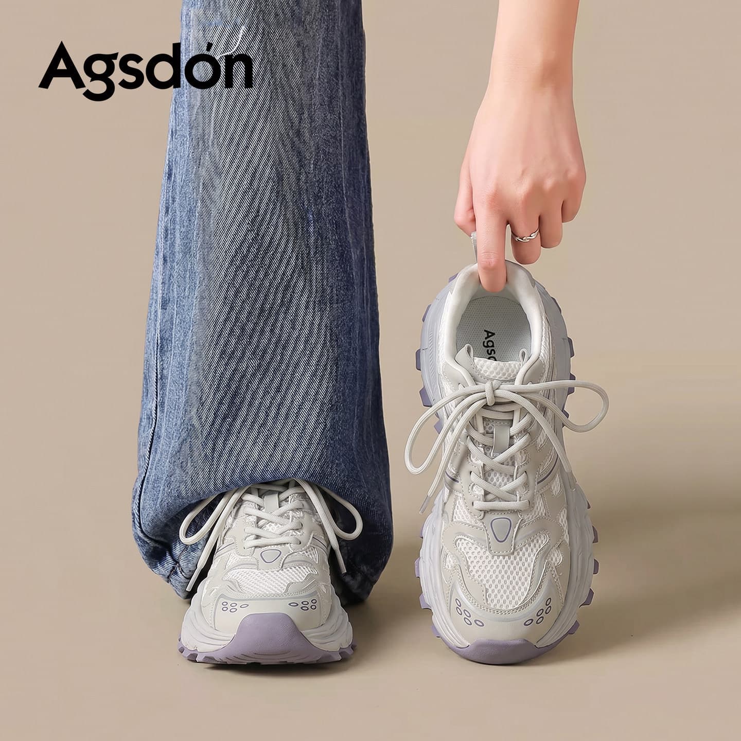 Augu Shiden Thick-Soled Dad Shoes for Women 2026 New Summer Retro Thin Mesh Soft-Soled Casual Sports Shoes
