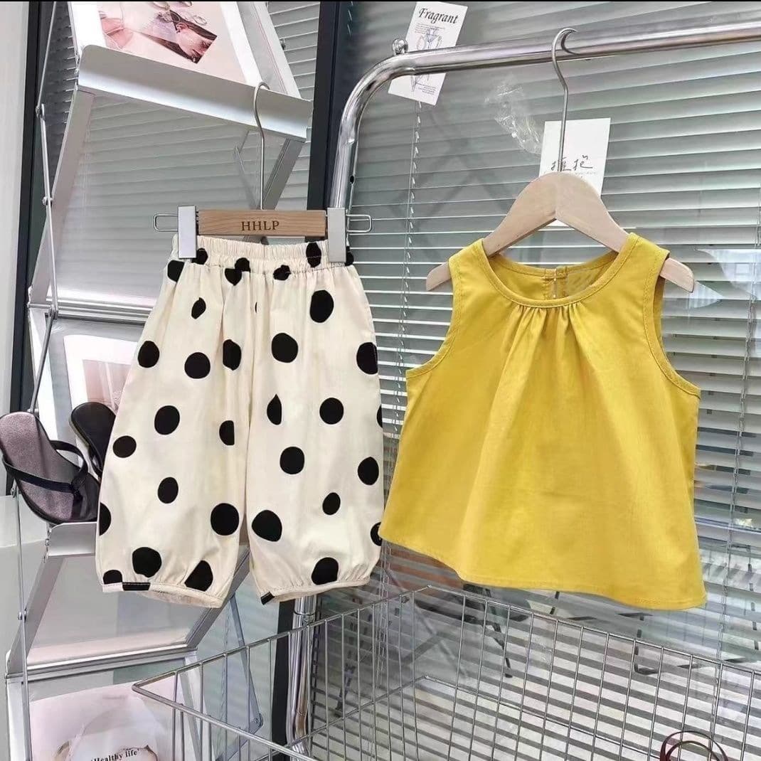 Girls' Skirt and Pants Set Baby Vest Strap Dress Straight Leg Pants Summer Children's Sleeveless Casual Half Skirt Air Conditioning Wear