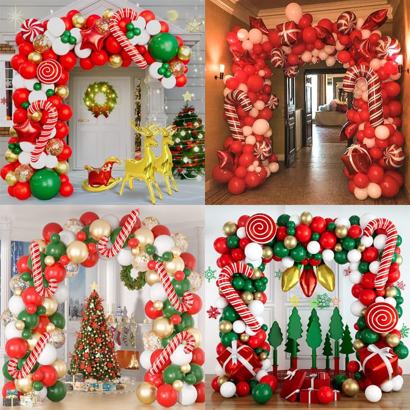 Christmas Balloon Set Decorative Balloons Christmas Eve Printed Latex Balloons Christmas Party Scene Decoration Mall