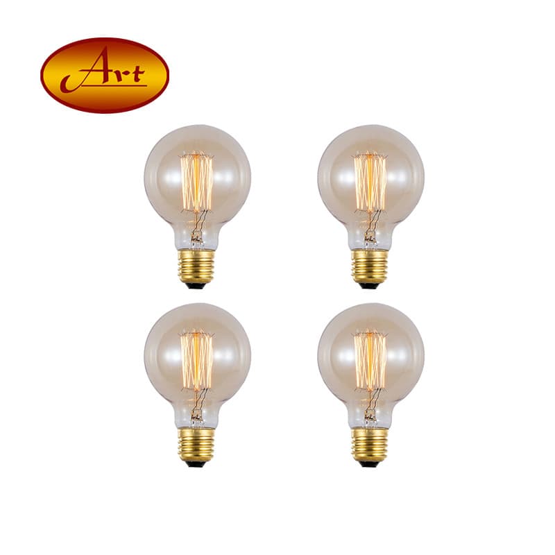 【G80 Straight Filament 4pcs】Cross-border 4-pack Edison Retro Tungsten Filament Bulb Bar Counter Decorative Pendant Light Source