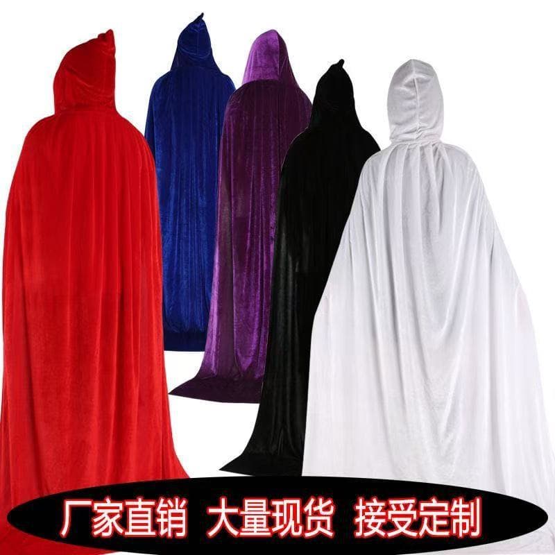 Masquerade Costume Cosplay Prop Reaper Witch Cloak Velvet Devil Witch Cape for Halloween