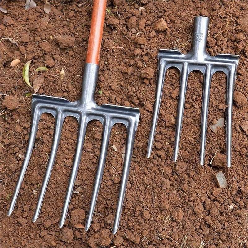 Steel Fork Head, Manganese Steel Soil Turning Tool, Loosening Iron Fork, Agricultural Fork, Hoe, Complete Rural Farming Tools, Soil Digger, Garlic Digger