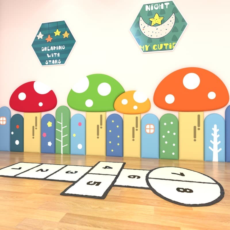 Kindergarten soft bag cartoon wall self-adhesive early education center wall tatami children's room anti-collision wall sticker background wall