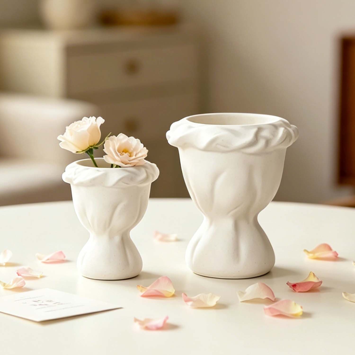 Baijiaxing Flower Bouquet Flower Pot Plaster Resin Mold Handmade DIY Lace Hydroponic Insert Vase Silicone Mold