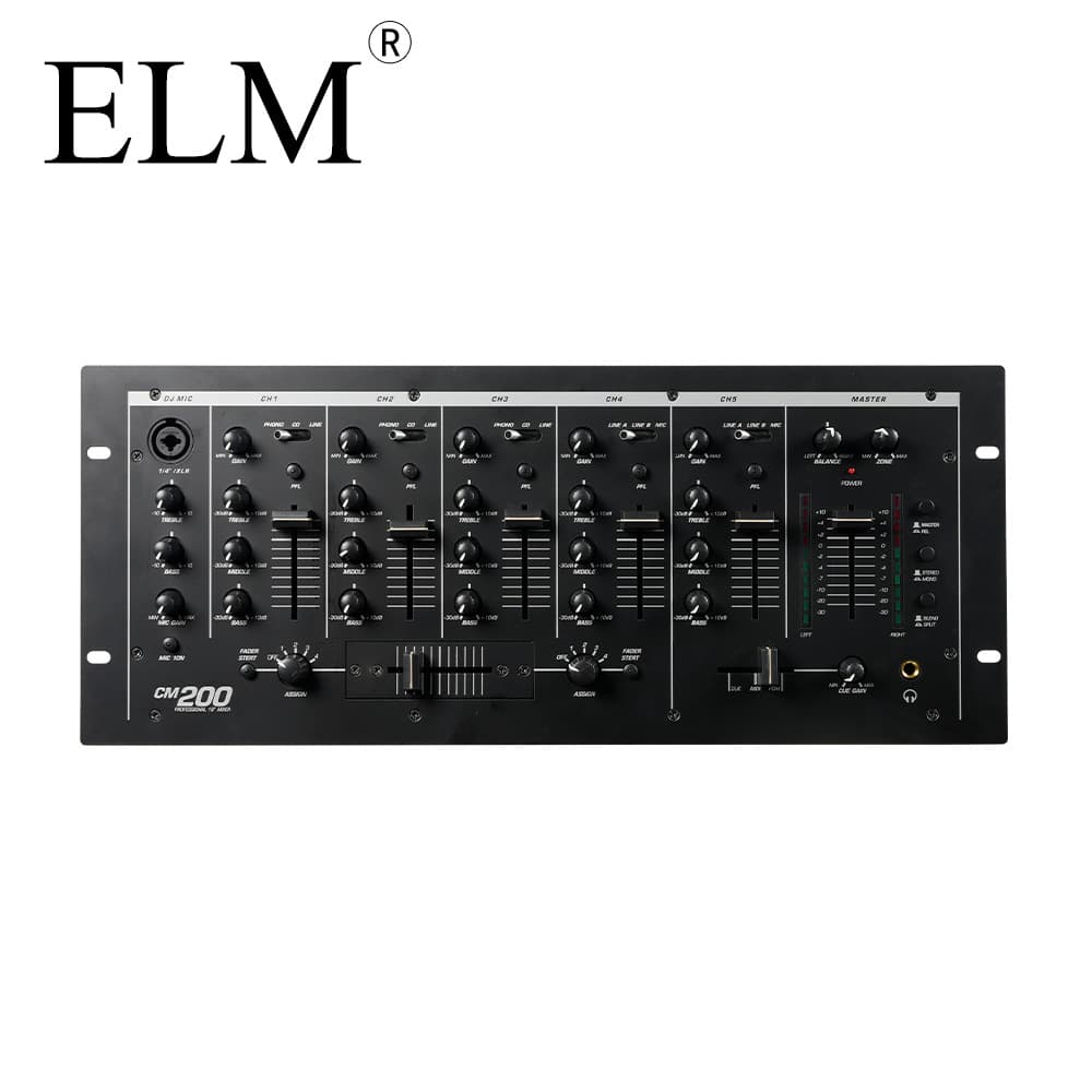 Factory direct sales of the CM200 professional DJ mixing console.
