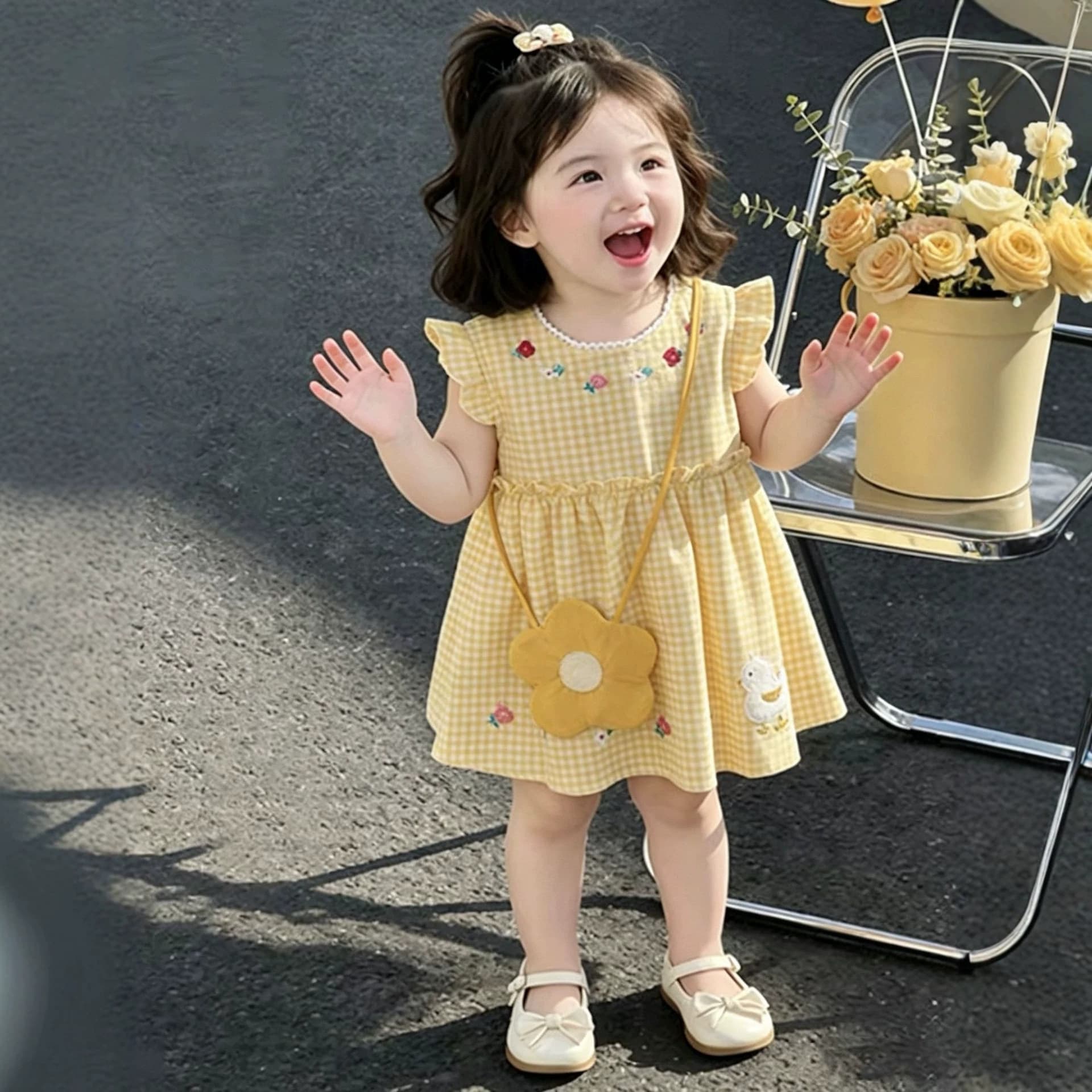 Girls Summer Dress 2026 New Fashionable Baby Princess Dress Birthday Party Dress Children's Vest Style